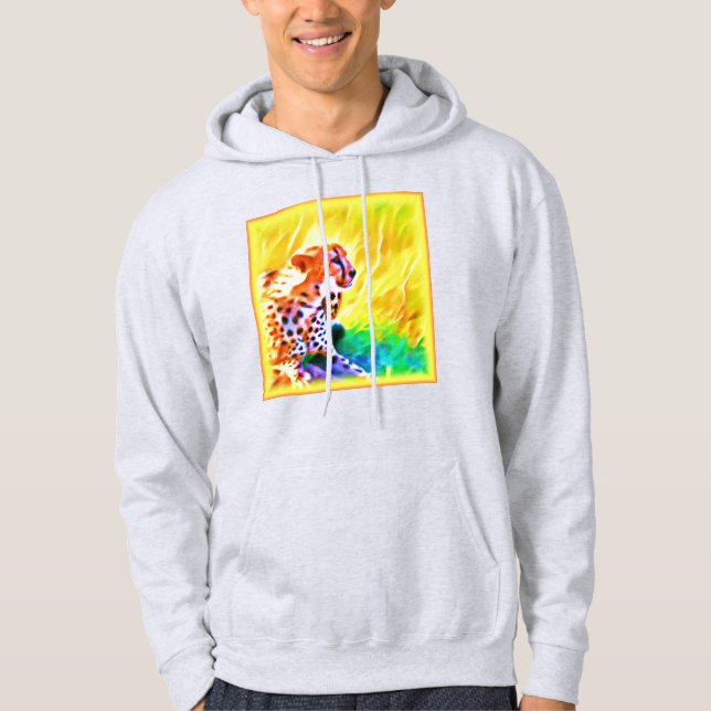 Veste À Capuche Peinture animale puissante de Cheetah. Commandez d (Devant)