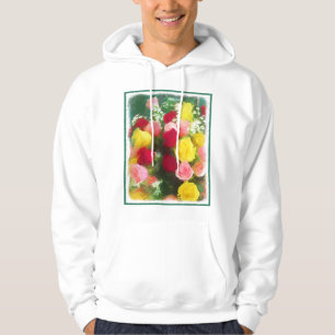 Veste À Capuche Peinture Bouquet Rose - Jolie Art Fleur Originale