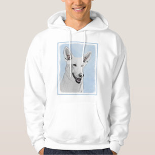 Veste À Capuche Peinture de berger blanc - jolie art original de c