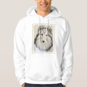Veste À Capuche Peinture de Berger des Shetland - Art Original de