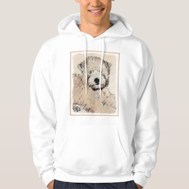 Veste À Capuche Peinture de Chien à roux à peluche molle (Devant)