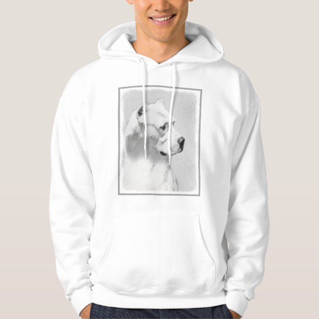 Veste À Capuche Peinture Dogo Argentino - L'art original du chien (Devant)