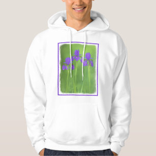 Veste À Capuche Peinture Iris Violet - Art Fleur Originale
