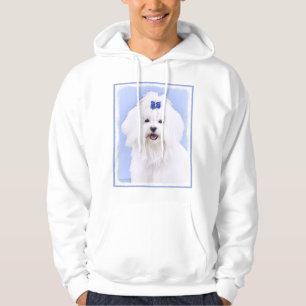 Veste À Capuche Peinture maltaise - Joli art original pour chien