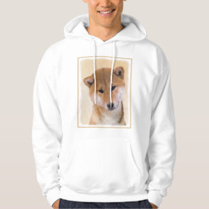 Veste À Capuche Peinture Shiba Inu (Rouge) - Art de Chien Original