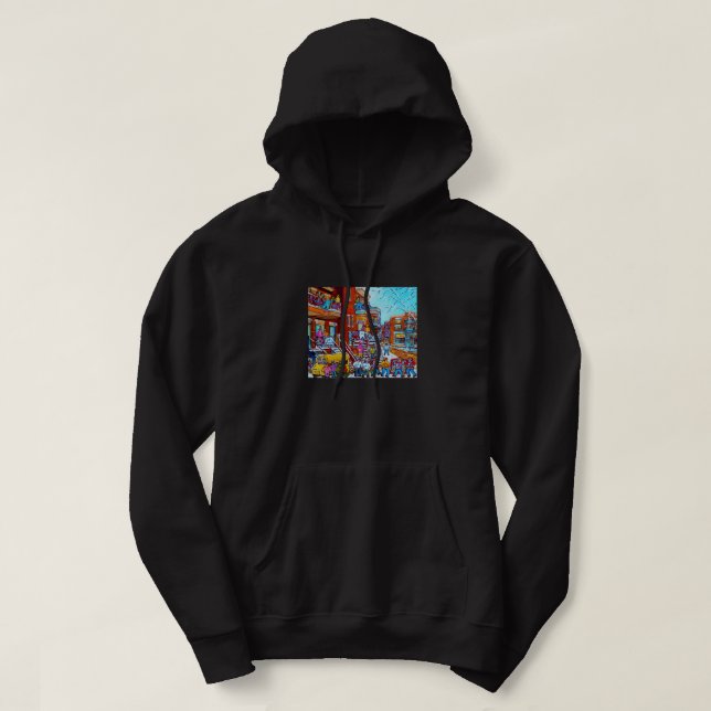 VESTE À CAPUCHE PEINTURES ORIGINALES DE MONTRÉAL À VENDRE HIVER SC (Design devant)