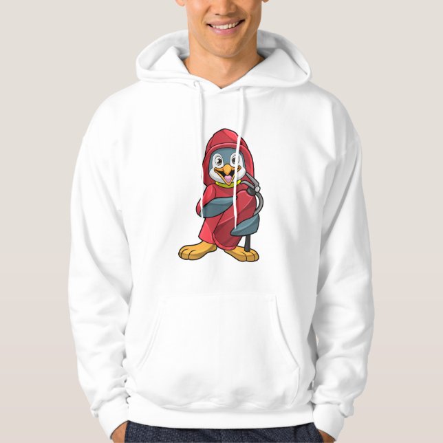 Veste À Capuche Penguin comme pompier avec Extinguisher (Devant)