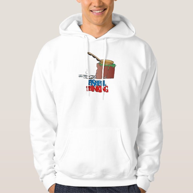 Veste À Capuche Penser amusant Pêche (Devant)