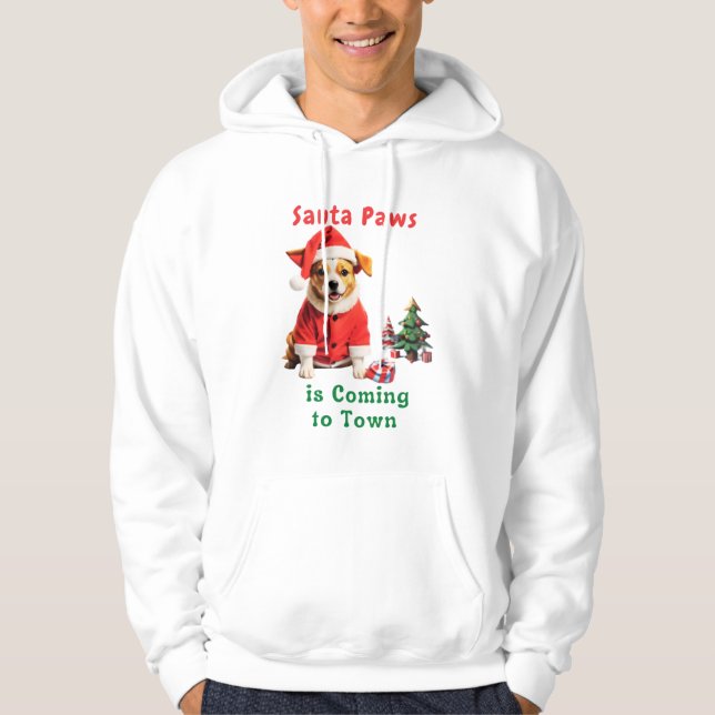 Veste À Capuche Père Noël Paws vient à Town Festive Pet (Devant)