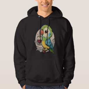 Veste À Capuche Perroquet de vin buvant un verre de vin rouge