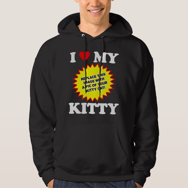 Veste À Capuche PERSONNALISABLE J'aime mon chat (Devant)