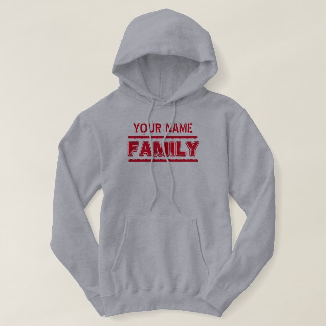 Veste À Capuche Personnalisable VOTRE famille NOMMÉE (Design devant)