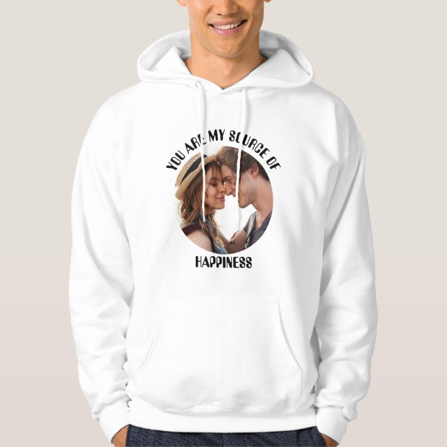 Veste À Capuche Personnalisé Vous êtes ma source de bonheur Photo (Devant)