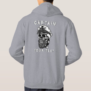 Veste À Capuche Personnaliser Limité de la mer Capitaine Crâne Fum