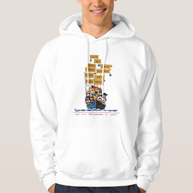 Veste À Capuche Petit logo de croisière de vacances du monde (Devant)