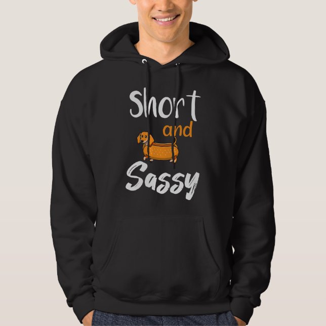 Veste À Capuche Petits Et Sassy Dachshund Animaux Aimer Saucisse D (Devant)