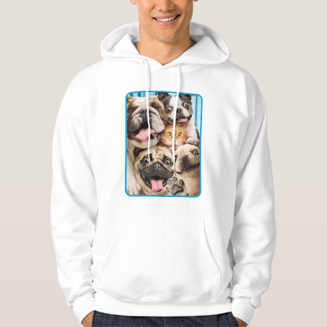 Veste À Capuche Photo d'un groupe de chiens et de chats (Devant)