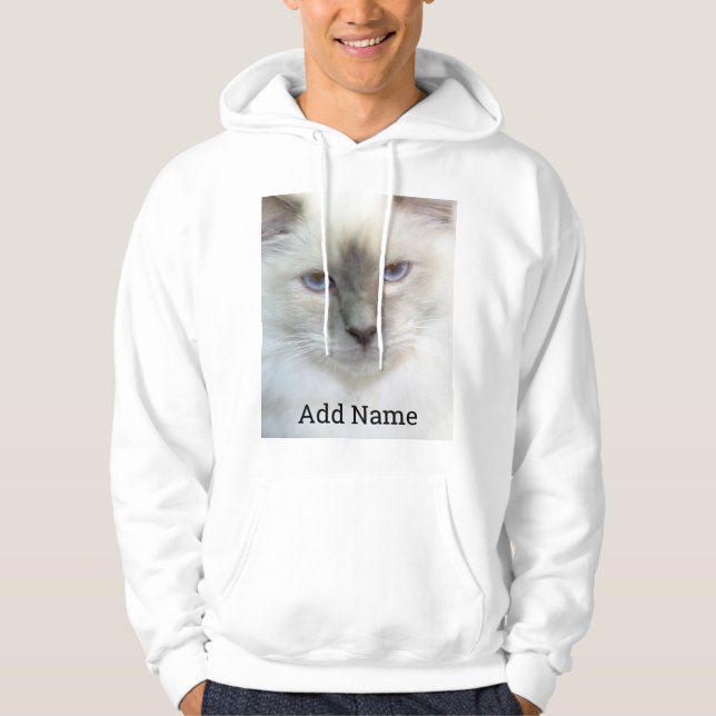 Veste À Capuche Photo et nom personnalisé pour animaux de compagni (Devant)