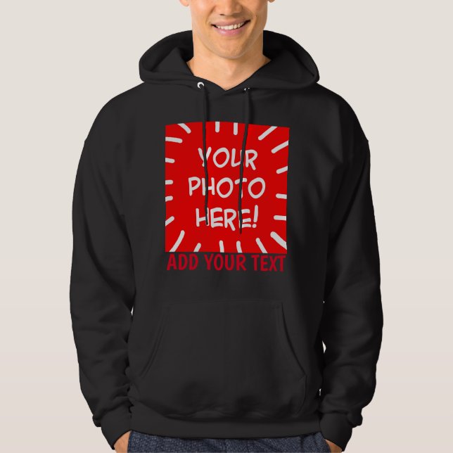 Veste À Capuche Photo et texte personnalisés (Devant)