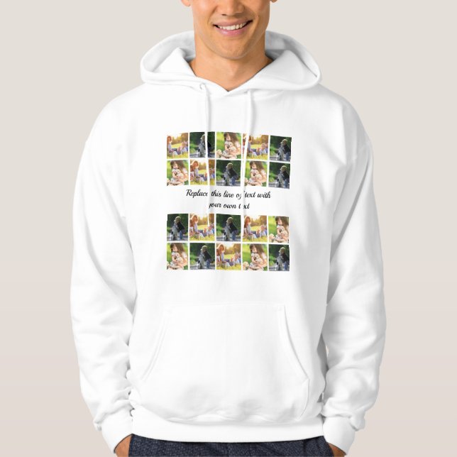 Veste À Capuche photocollage et texte (Devant)