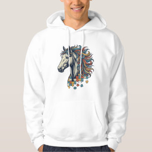 Veste À Capuche Pièce de puzzle de cheval coloré T-Shirt gravure v