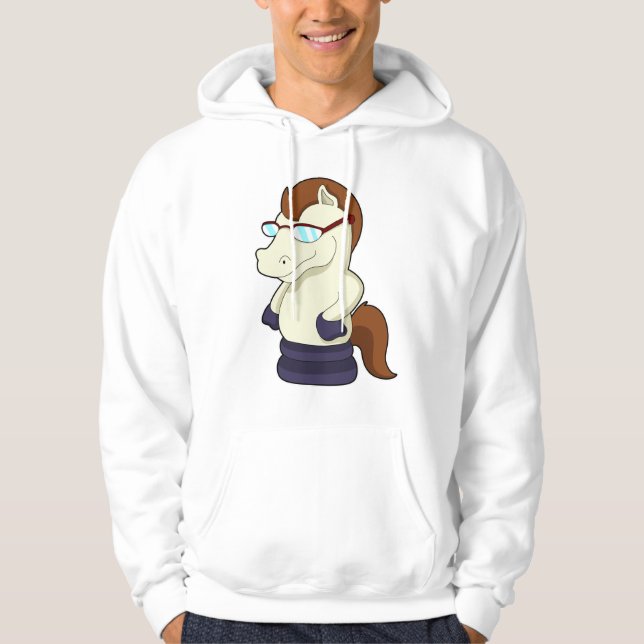 Veste À Capuche Pièce d'échecs Chevalier avec lunettes de soleil (Devant)