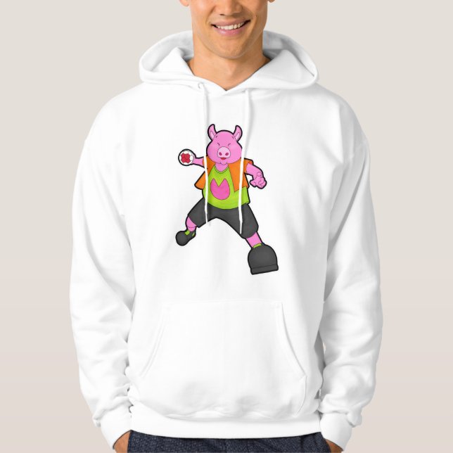 Veste À Capuche Pig at Handball player avec Handball (Devant)