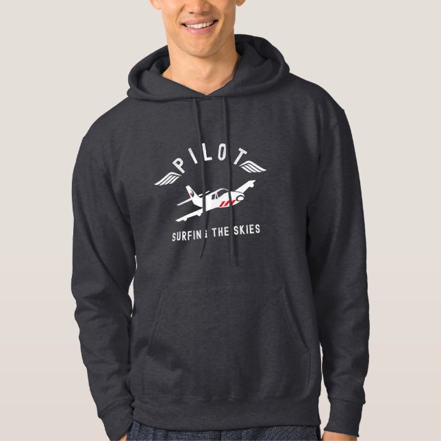 Veste À Capuche Pilote Survolant Le Ciel, Avion, Vol, Vol (Devant)