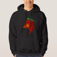 piment chaud rouge avec flamme