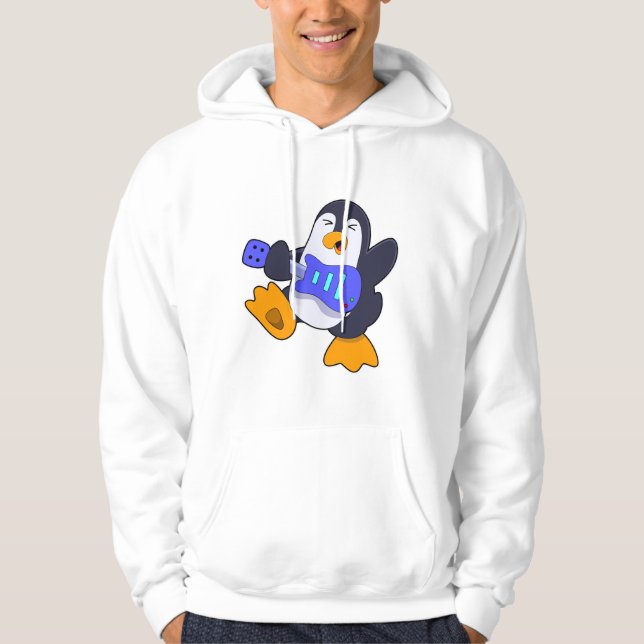 Veste À Capuche Pingouin à Musique avec Guitare (Devant)