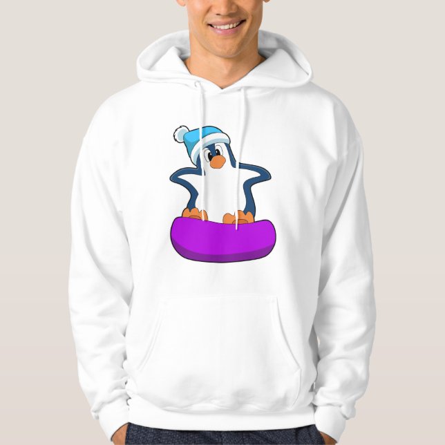 Veste À Capuche Pingouin au snowboard avec snowboard (Devant)