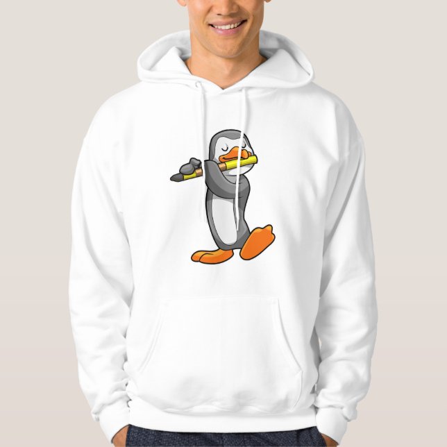 Veste À Capuche Pingouin en musique avec Flûte (Devant)