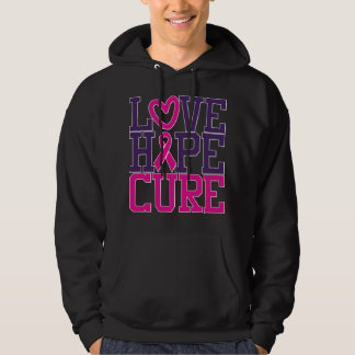Veste À Capuche Pink Breast Cancer Awareness Love Hope Cure Heart