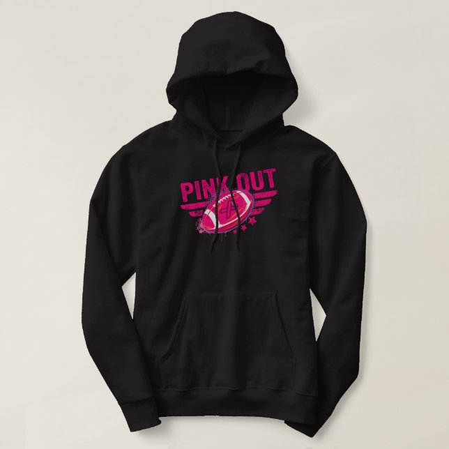 Veste À Capuche Pink Out Cancer du sein Sensibilisation Football B (Design devant)