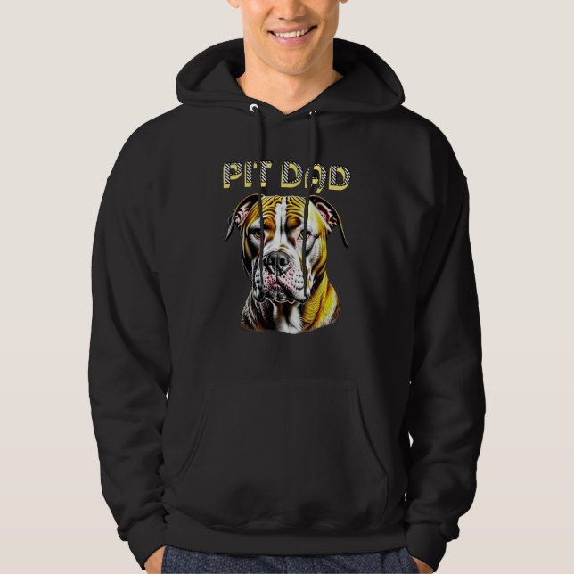 Veste À Capuche Pit Bull Papa | AMOUREUX DES CHIENS (Devant)