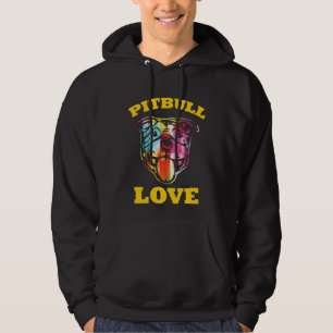 Veste À Capuche Pitbull Terrier Love - Chien mignon animal coloré