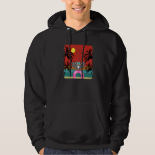 Veste À Capuche Plage Cocotier Arbre Retro Graphic chauve été