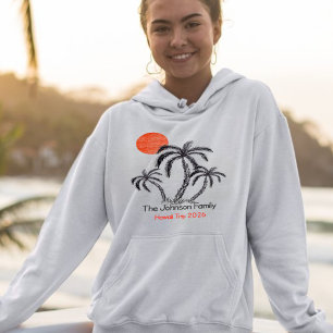 Veste À Capuche Plage de coucher de soleil tropical palmier vacanc