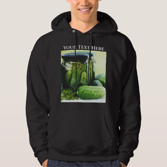 Veste À Capuche Poches de poules Concombres Gherkin Vegan Végétari (Devant)
