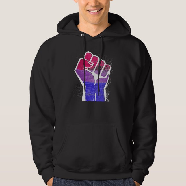 Veste À Capuche Poing de fierté bisexuelle (Devant)