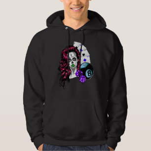 Veste À Capuche Poker Lady Gambling Rolling Dice visage crâne