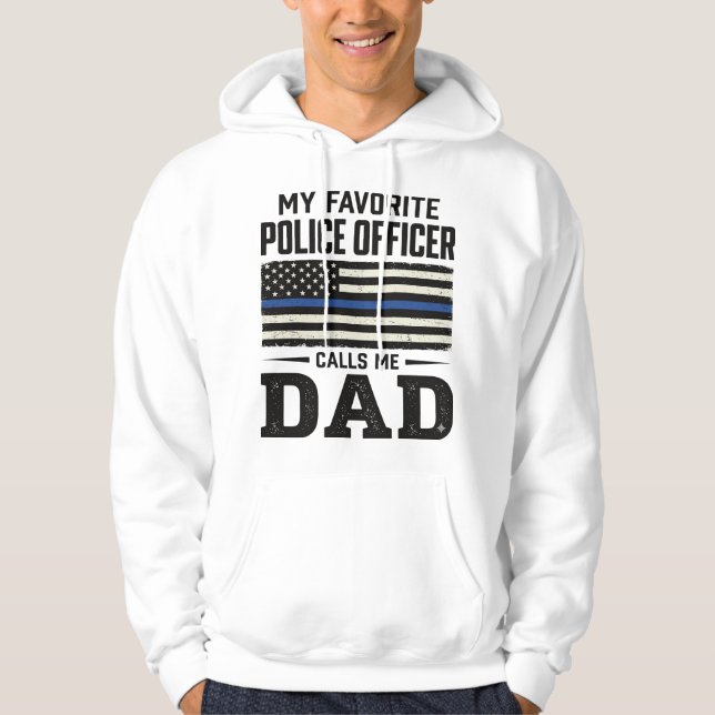 Veste À Capuche Police Officer Dad Vintage Flag Shirt Design_1 (Devant)