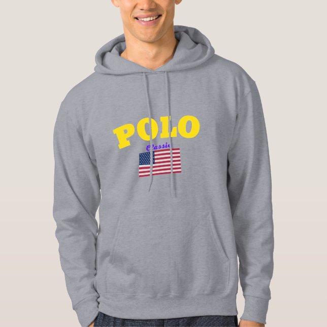 Veste À Capuche POLO Classic America Club USA Drapeau True Tee (Devant)
