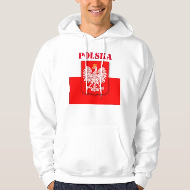 Veste À Capuche Pologne Drapeau Monde Football Patriotique Footbal (Devant)