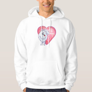 Veste À Capuche Pomeranian blanc Saint-Valentin