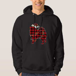 Veste À Capuche Pomeranian Dog Christmas Red Plaid Pajamas