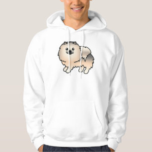 Veste À Capuche Pomeranian Sable Crème Chien de Dessin Animé Migno