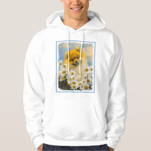 Veste À Capuche Poméranien dans Daisies Peinture - Art Chien origi