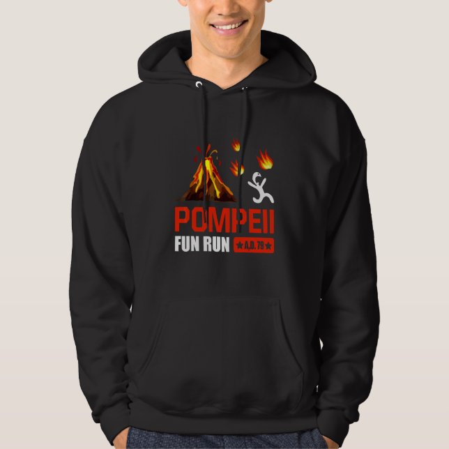 Veste À Capuche Pompeii Fun Run 79 Ad Funny Volcano Running (Devant)