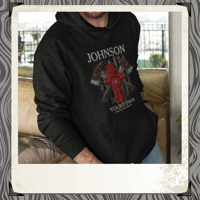 Veste À Capuche Pompier NOM Caserne de pompiers Bouche d'incendie  (Créateur téléchargé)